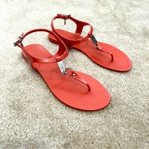 COACH Jelly Thong Sandal w/Silvertone Hardware - 9